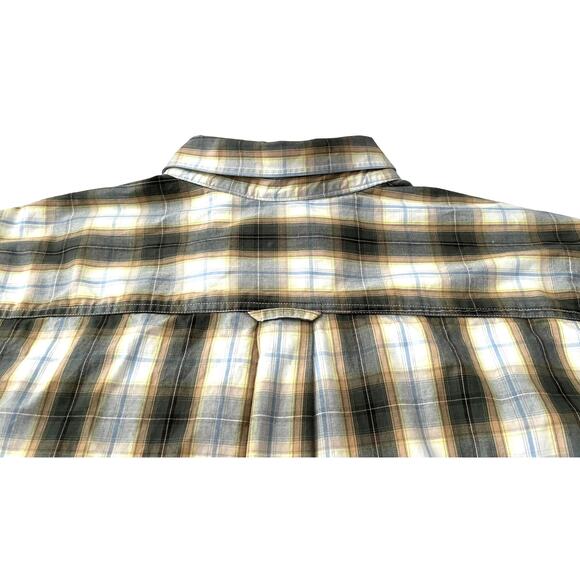 ROPER LONG SLEEVE WESTERN BUTTON SHIRT, MENS, 2XL, YELLOW GREEN WHITE BLUE PLAID - Picture 6 of 12